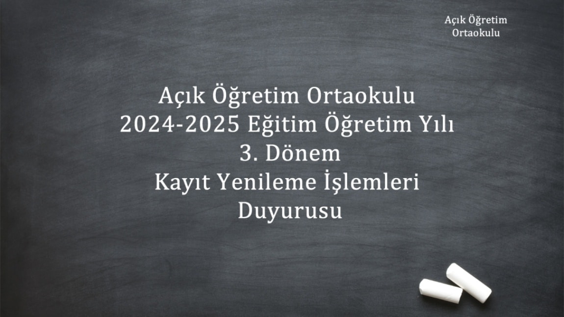 Açık Öğretim Ortaokulu Kayıt Yenileme İşlemleri